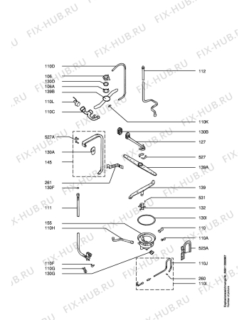 Взрыв-схема посудомоечной машины Juno JSI9660 - Схема узла Hydraulic System 272